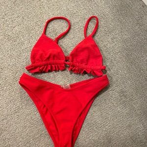 Montce ribbed red bikini